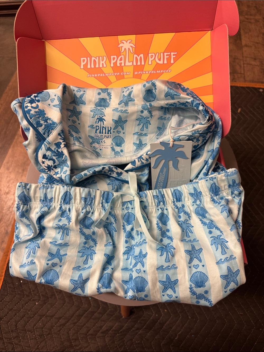 Pink Palm Puff pajamas size XSmall - Picture 9 of 13